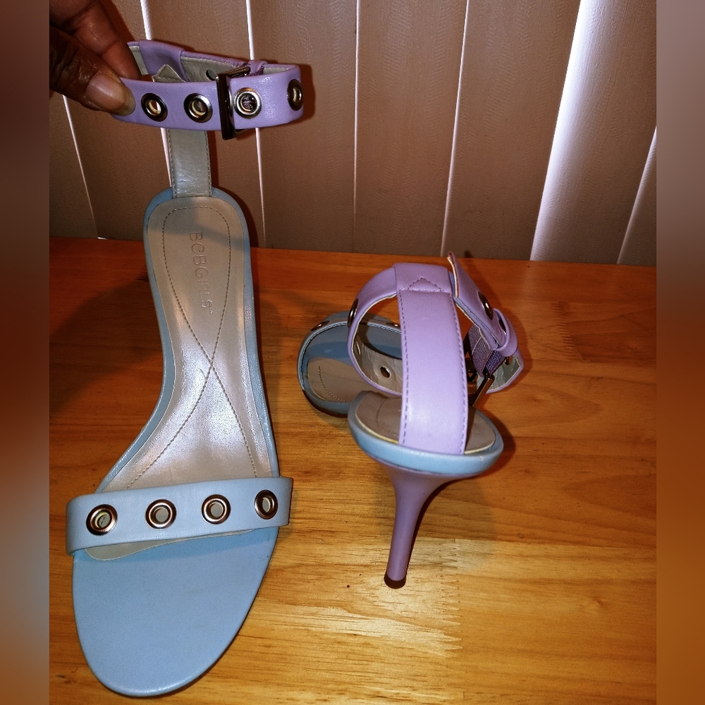 Women BCB Girls, size 7.5 Sky/ Lavender Ankle Strap Sexy Sandal